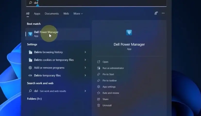 Open Dell power manager